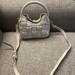 Stylish Cream Woven Handbag